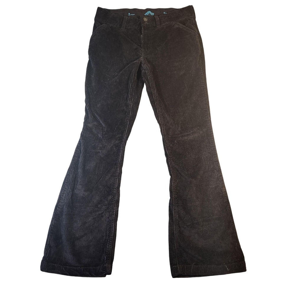 Thereabouts‎ Pants Womens 16 Black Corduroy Flare Bootcut Casual Retro